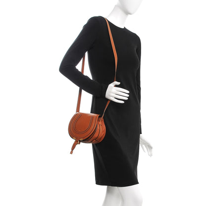 Chloe Calfskin Mini Marcie Round Crossbody Bag Tan 2 of 8