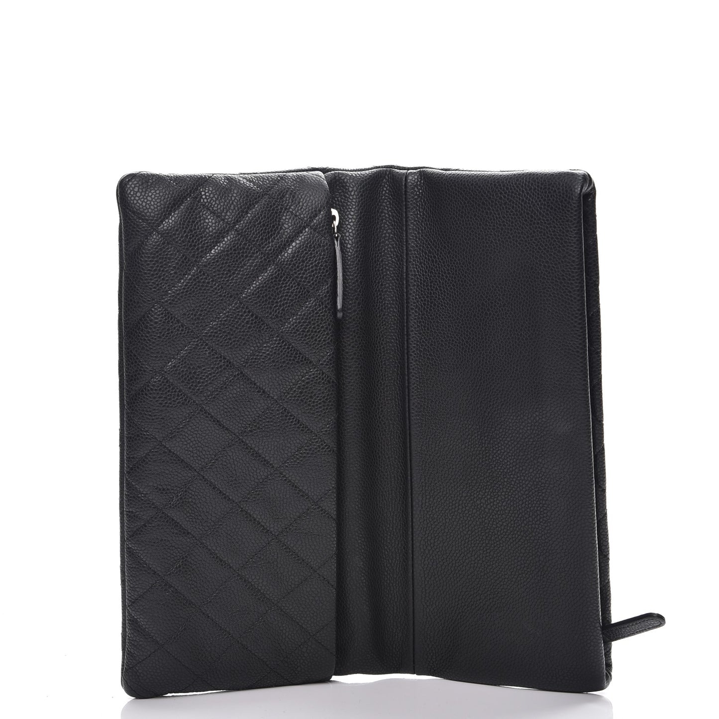 Caviar Quilted CC Beauty Clutch Black