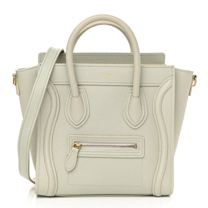 Celine Drummed Calfskin Nano Luggage Vert D'eau 1 of 11