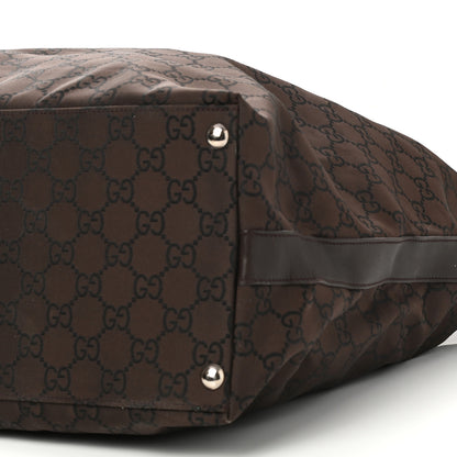 Gucci Nylon Monogram Extra Large Hobo Dark Brown 10 of 12