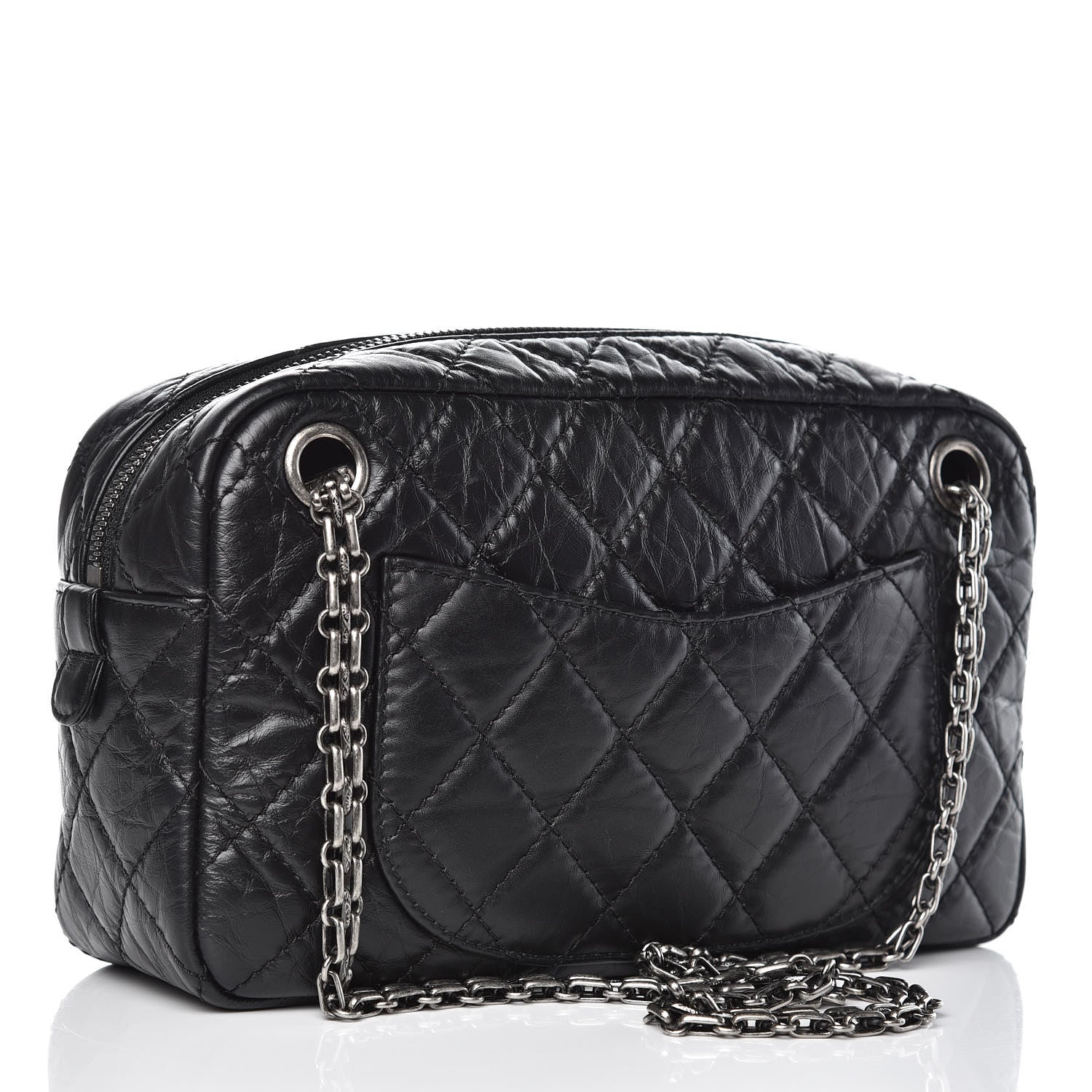 Chanel Aged Calfskin Quilted Medium Reissue Camera Case Black 3 of 7