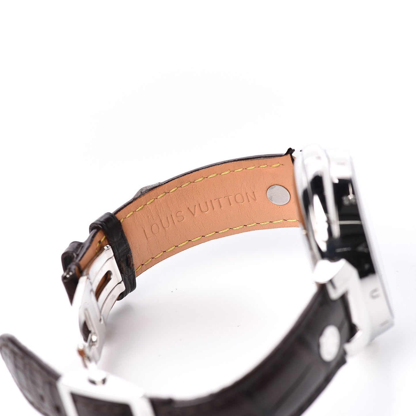 Stainless Steel Alligator 44mm Tambour Essential Orientation Automatic Watch Brown