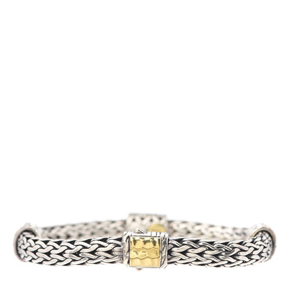 John Hardy Sterling Silver 22K Yellow Gold 10mm Classic Chain Hammered Bracelet 3 of 5