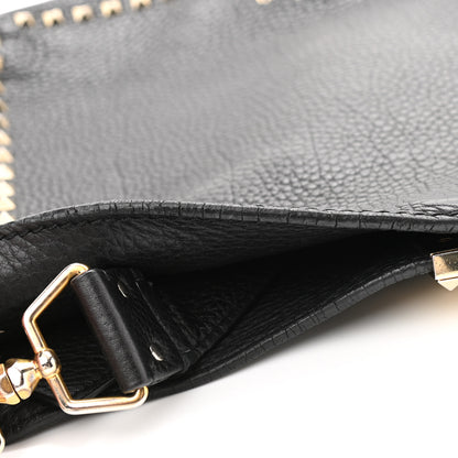 Valentino Garavani Pebbled Calfskin Large Rockstud Flip-Lock Messenger Bag Black 11 of 11