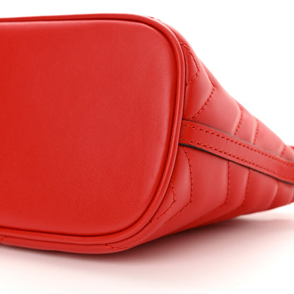 Gucci Calfskin Matelasse Chevron GG Marmont Sling Shoulder Bag Rosso 10 of 10