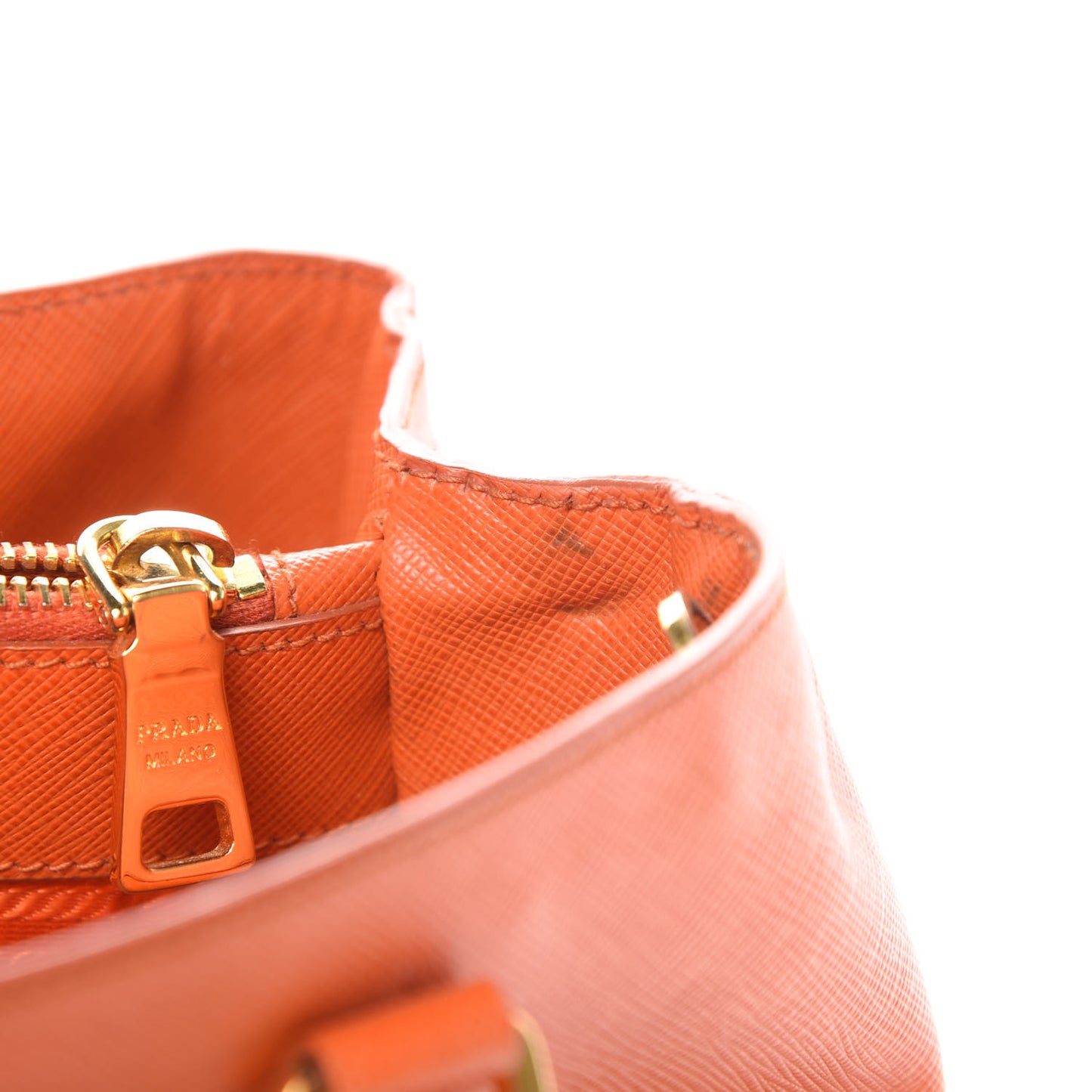 Saffiano Medium Galleria Double Zip Tote Papaya