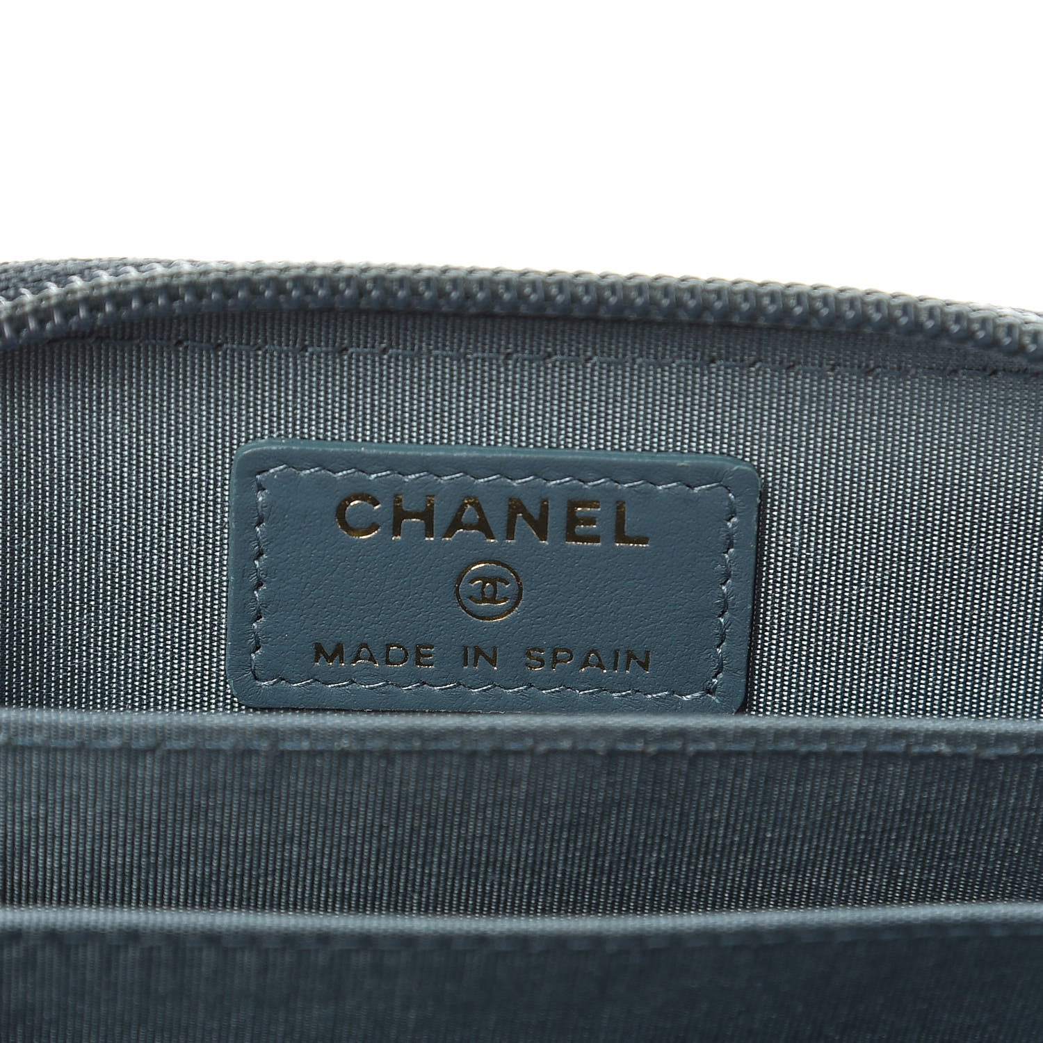 Chanel Caviar Quilted Boy Zip Around Coin Purse Wallet Blue 6 of 8