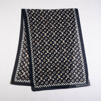 Louis Vuitton Cotton Monogram Bulles Pareo Scarf Navy 3 of 6