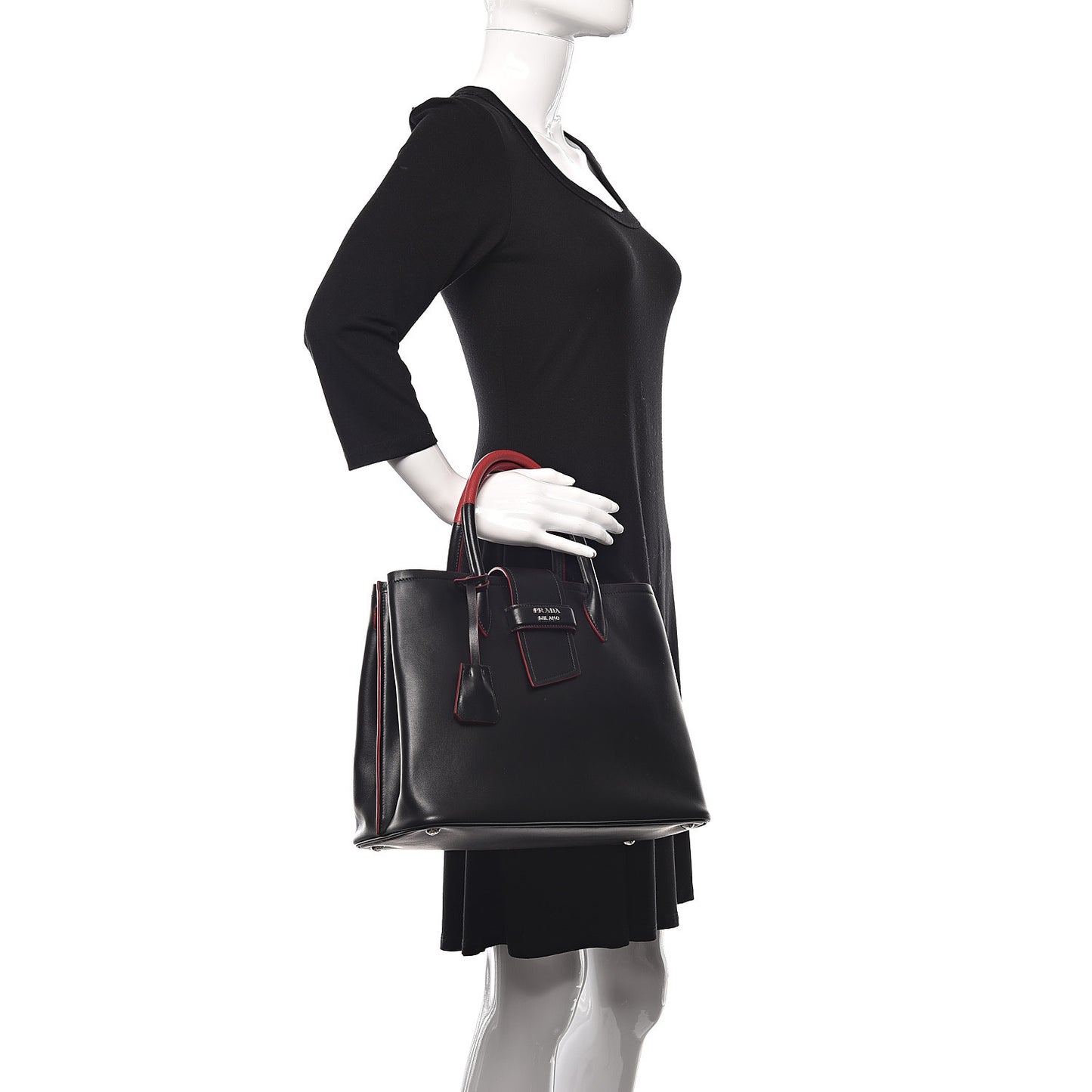 Soft Calfskin Shopping Tote Black Fuoco