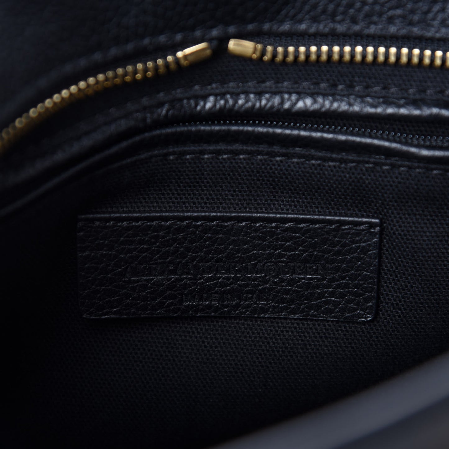 Pebbled Calfskin Mini Skull Padlock Zip Around Tote Black