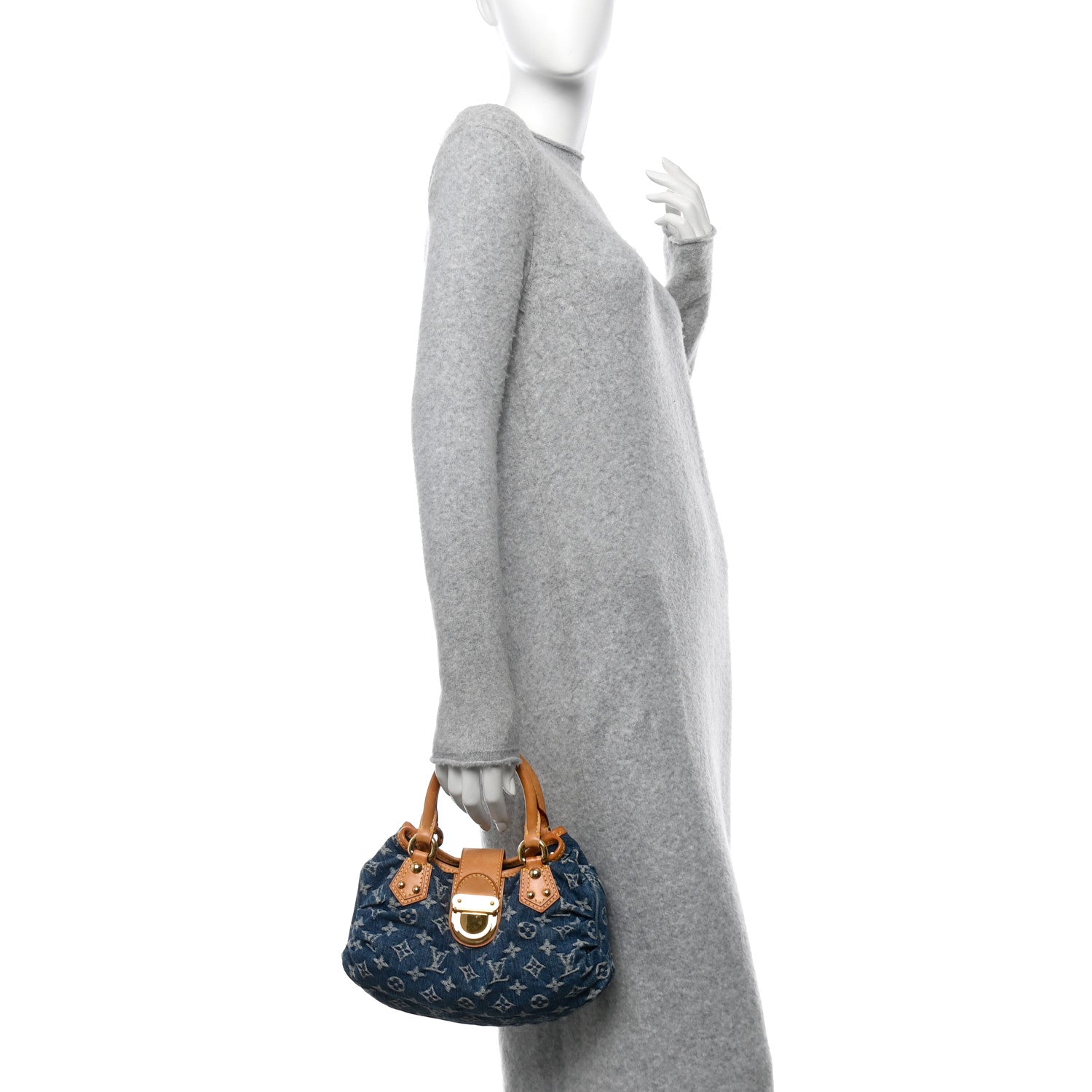 Louis Vuitton Monogram Denim Pleaty Blue 2 of 9