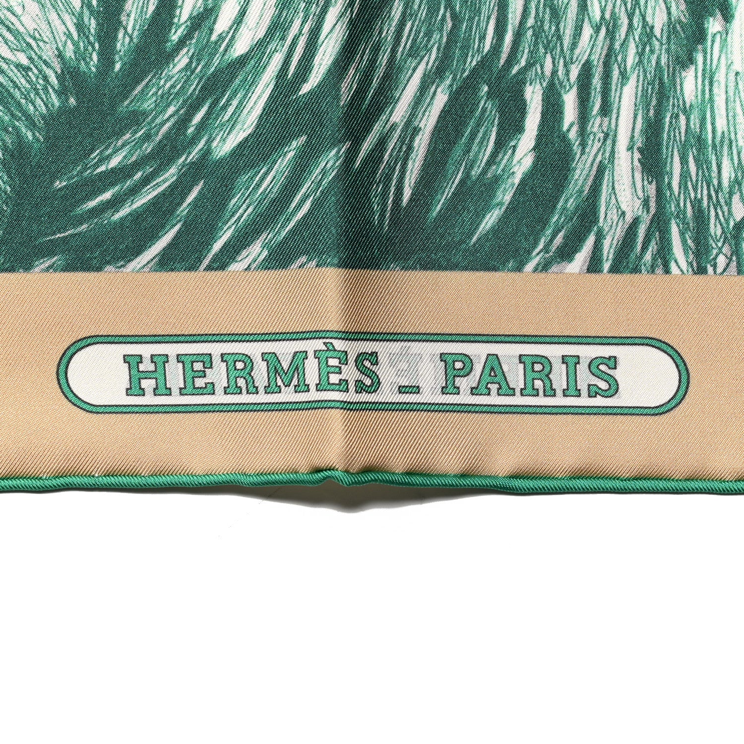 Hermes Silk Carre Double Face Tigre Royal Scarf 90 Vert Beige Multicolor 5 of 5
