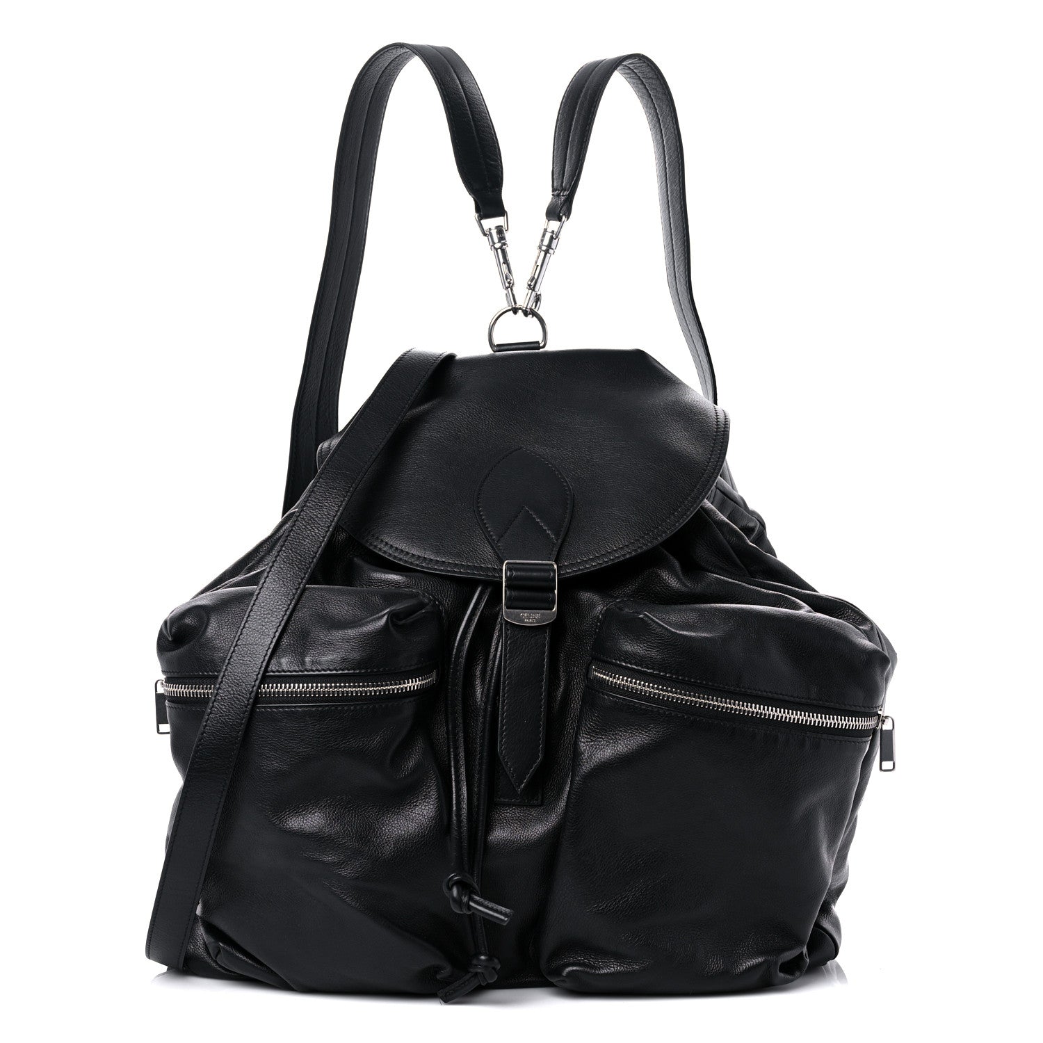 Celine Calfskin Medium Biker Backpack Black 1 of 12