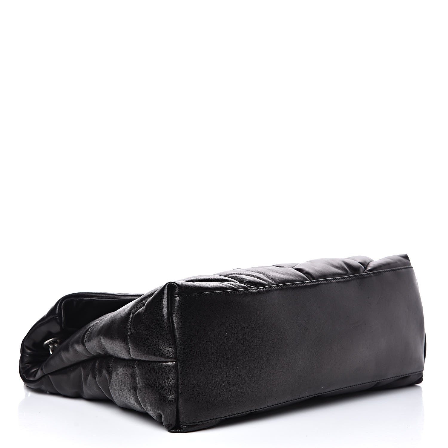 Saint Laurent Lambskin Quilted Medium Loulou Puffer Monogram Chain Satchel Black 4 of 14