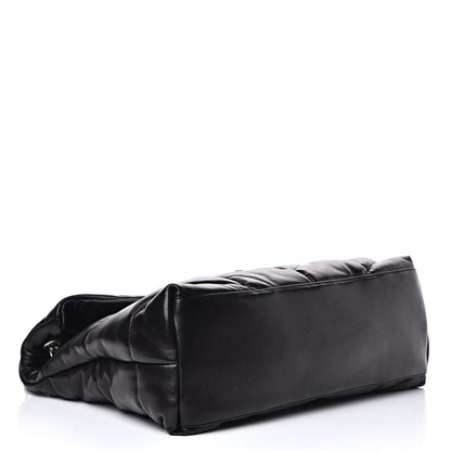 Saint Laurent Lambskin Quilted Medium Loulou Puffer Monogram Chain Satchel Black 4 of 14