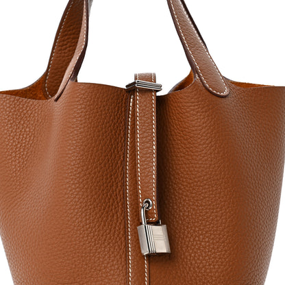 Hermes Taurillon Clemence Picotin Lock 18 PM Gold 7 of 10