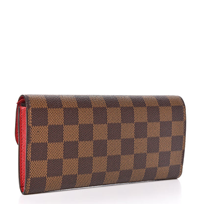 Louis Vuitton Damier Ebene Emilie Wallet Red 3 of 8