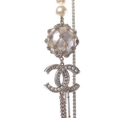 Chanel Pearl Chain CC Long Multistrand Necklace Gold 4 of 6