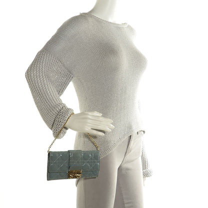 Christian Dior Patent Cannage Chain Wallet Grey 2 of 7