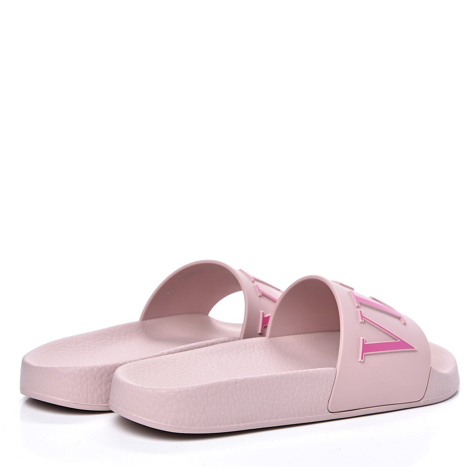 Valentino Garavani Rubber VLTN Pool Slide Sandals 36 Water Rose 5 of 9