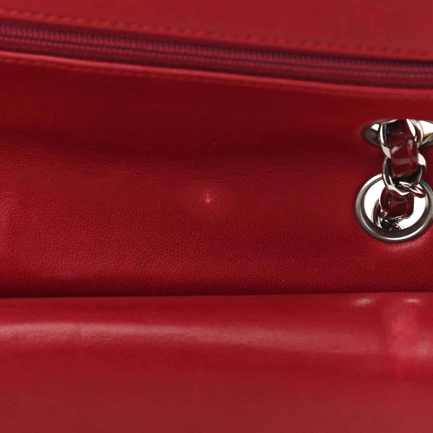 Chanel Patent Calfskin Quilted Medium Double Flap Dark Red 12 of 14