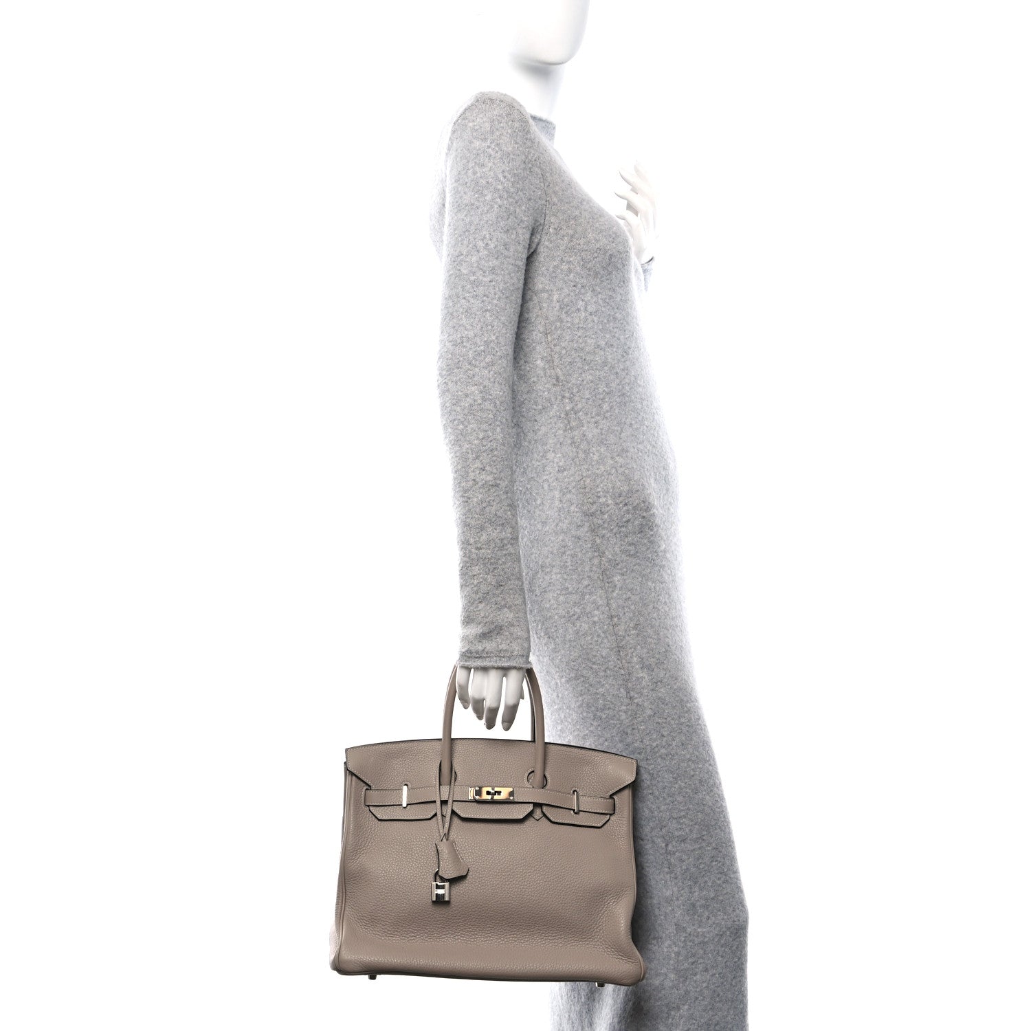 Hermes Taurillon Clemence Birkin 35 Gris Tourterelle 2 of 15