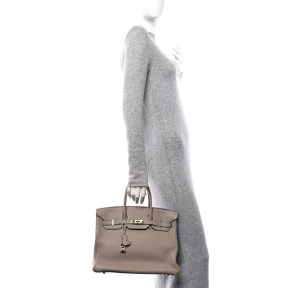 Hermes Taurillon Clemence Birkin 35 Gris Tourterelle 2 of 15