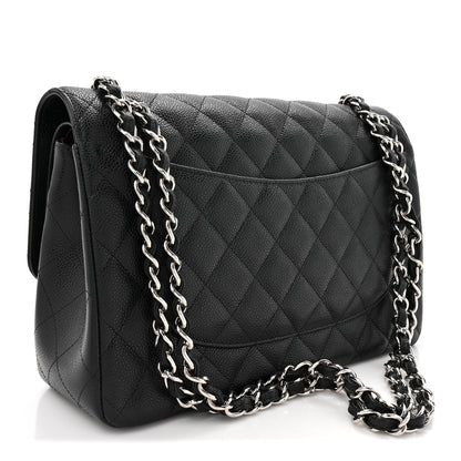 Chanel Caviar Quilted Jumbo Double Flap Black 3 of 10