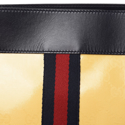 Gucci Crystal Monogram Large Rajah Chain Tote Straw Yellow Blue 10 of 10