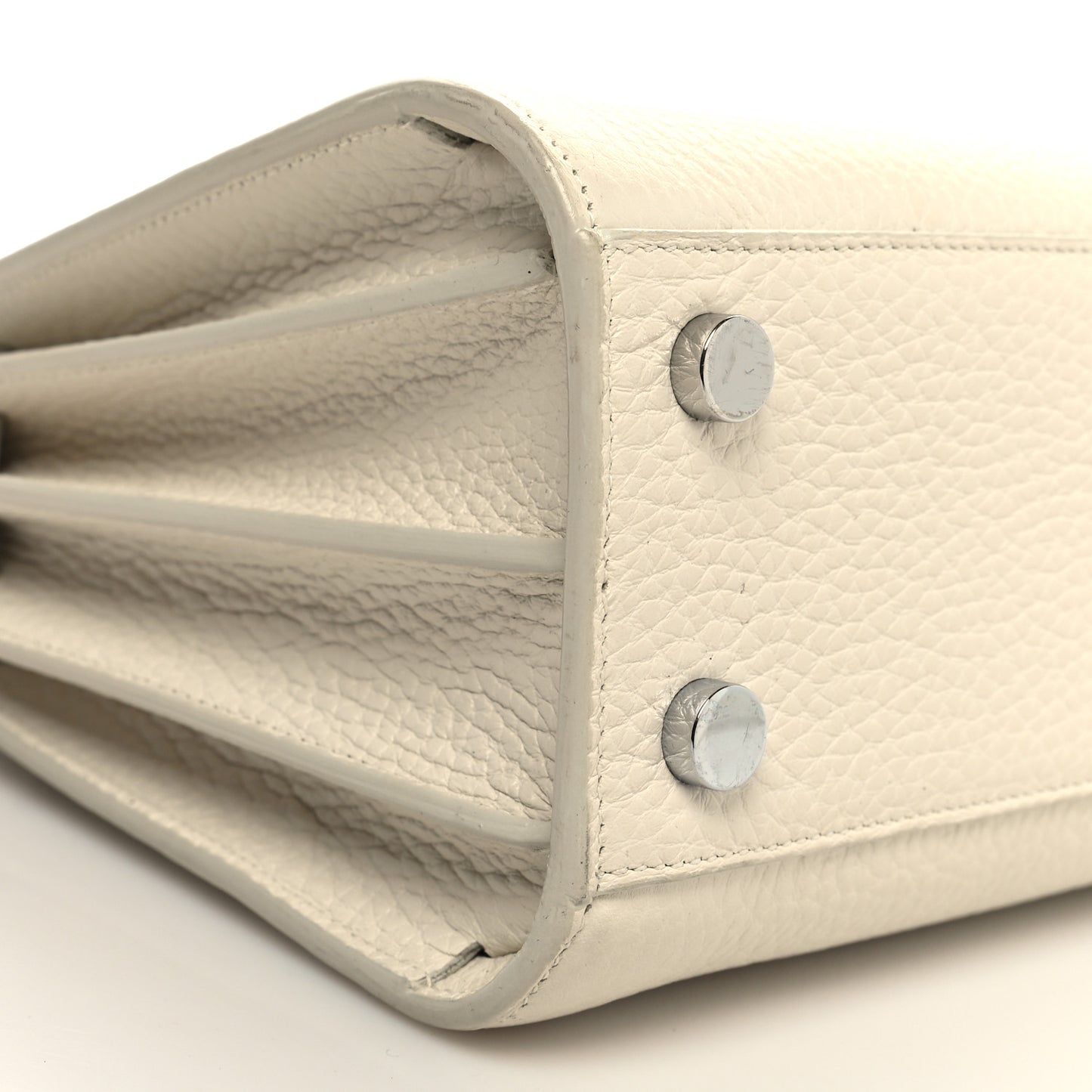 Grained Calfskin Nano Sac De Jour Dove White