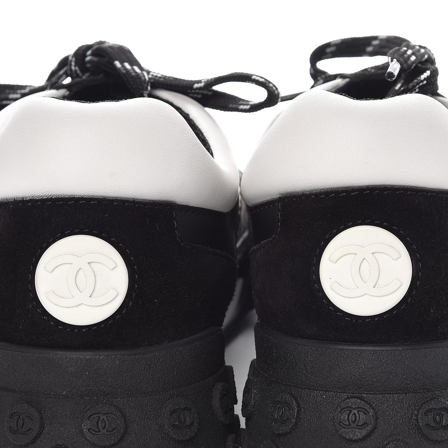 Nylon Calfskin Suede CC Sneakers 40 Grey Black White