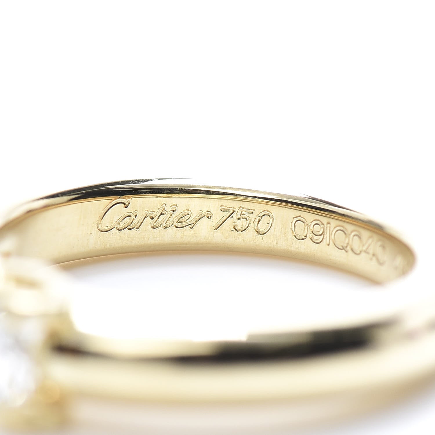 Cartier 18K Yellow Gold Diamond C De Solitaire Ring 49 5 5 of 6