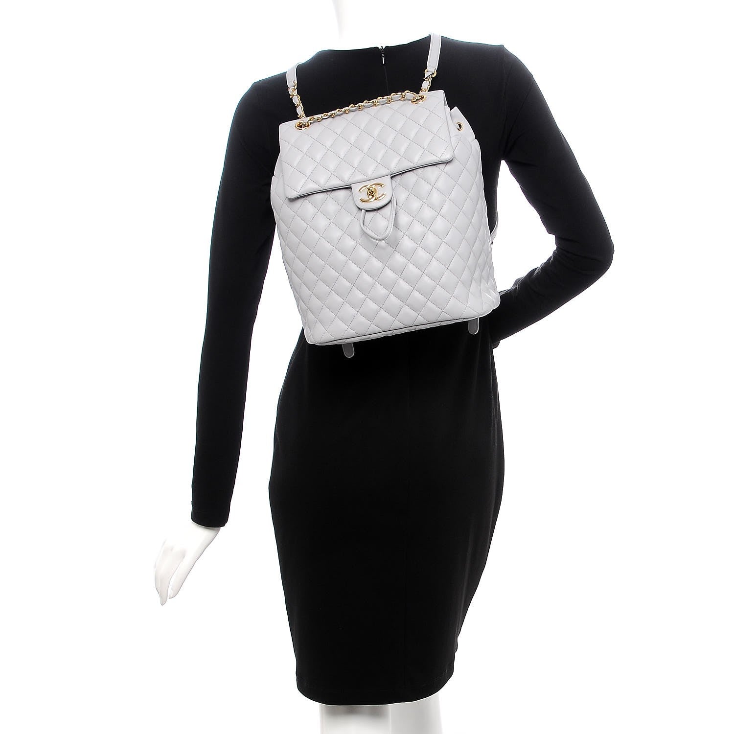 Chanel Calfskin Quilted Large Urban Spirit Backpack Grey 2 of 8