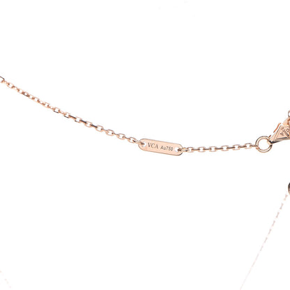 Van Cleef & Arpels 18K Rose Gold Carnelian Sweet Alhambra Pendant Necklace 5 of 7