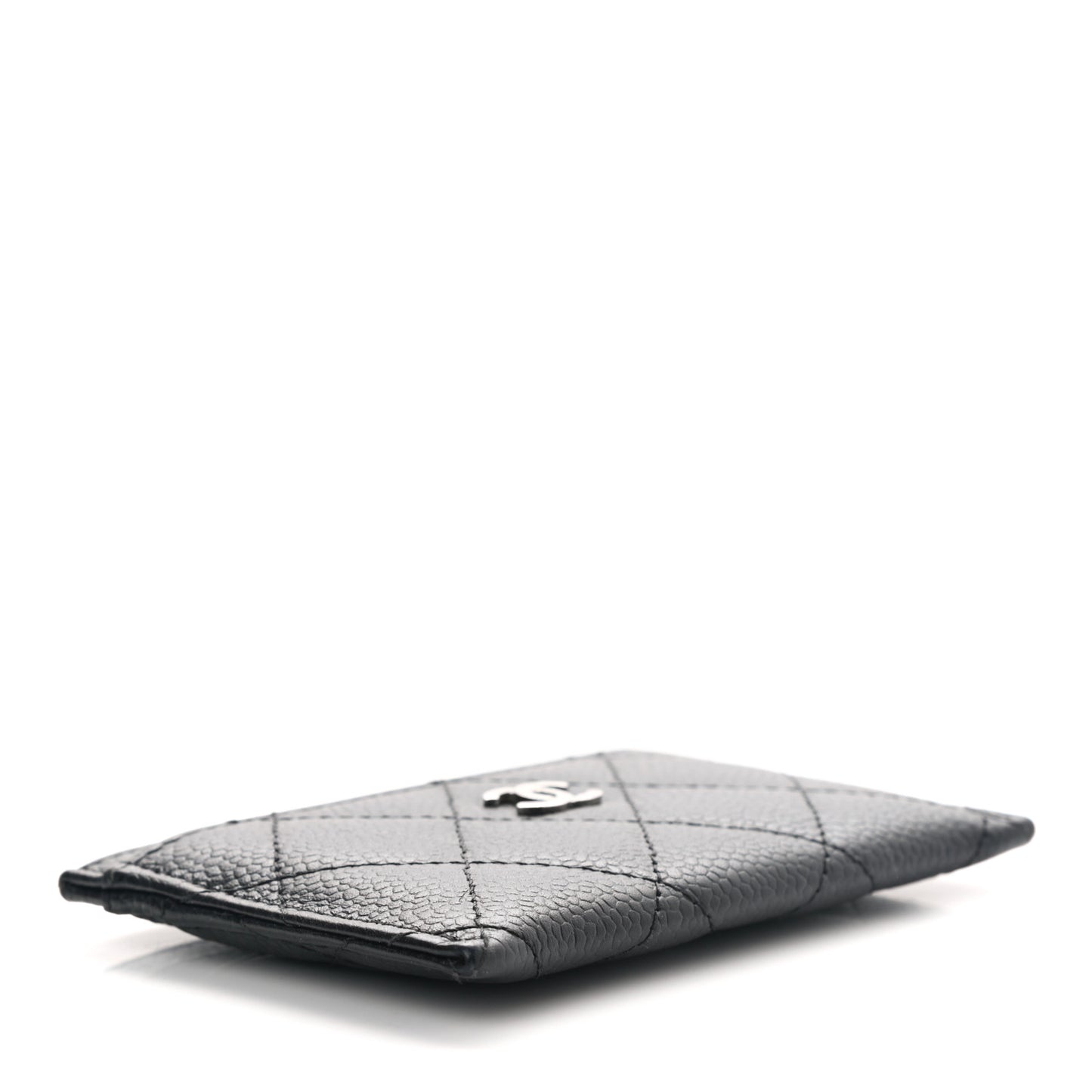 Caviar Quilted Card Holder Black