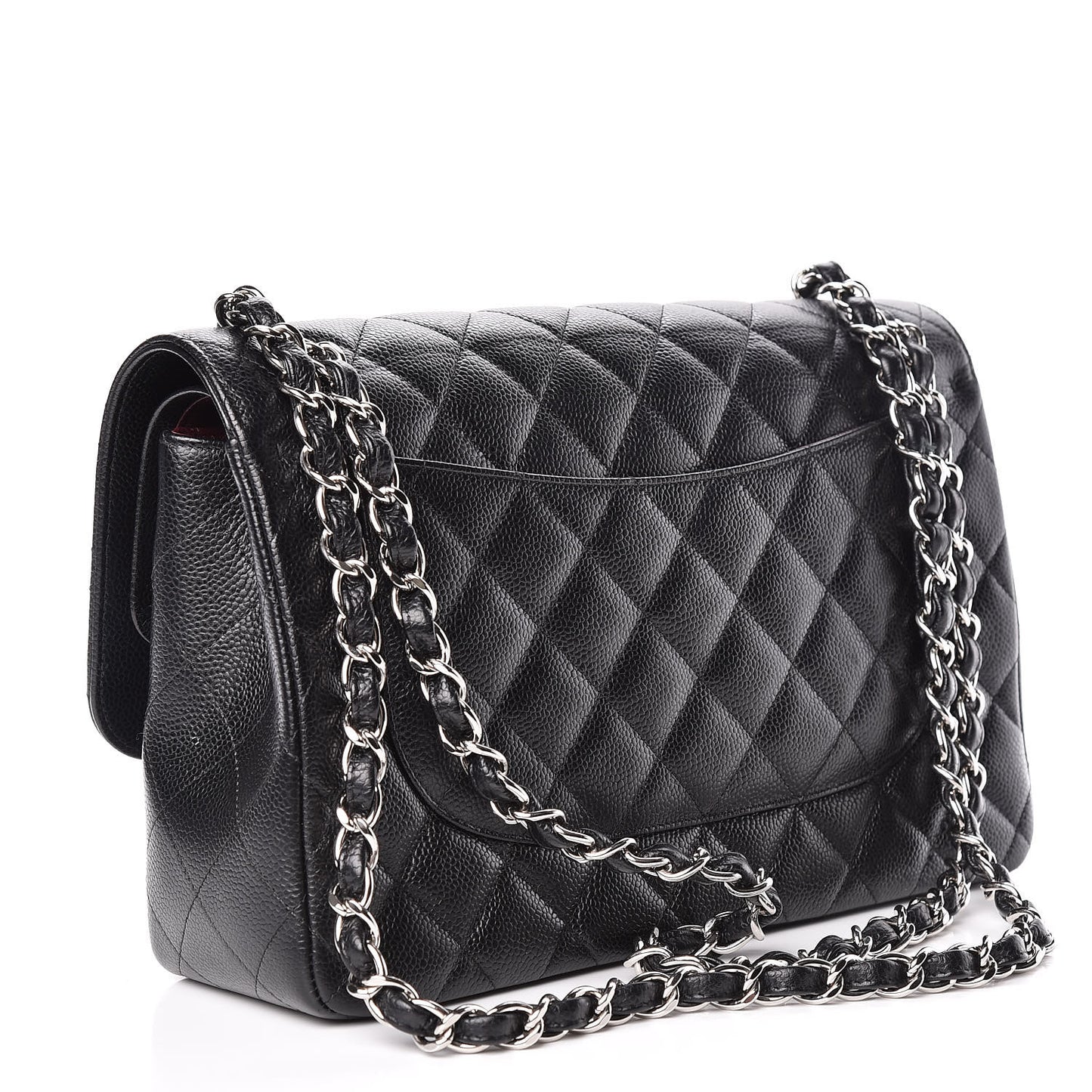 Caviar Quilted Jumbo Double Flap Black