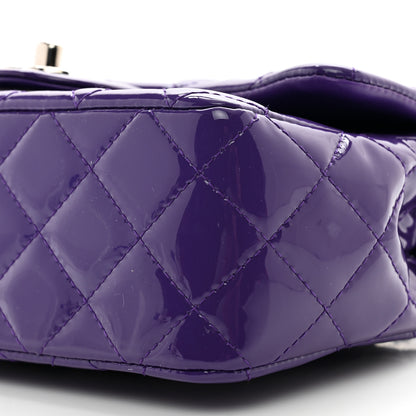 Chanel Patent Quilted Mini Rectangular Flap Purple 10 of 10