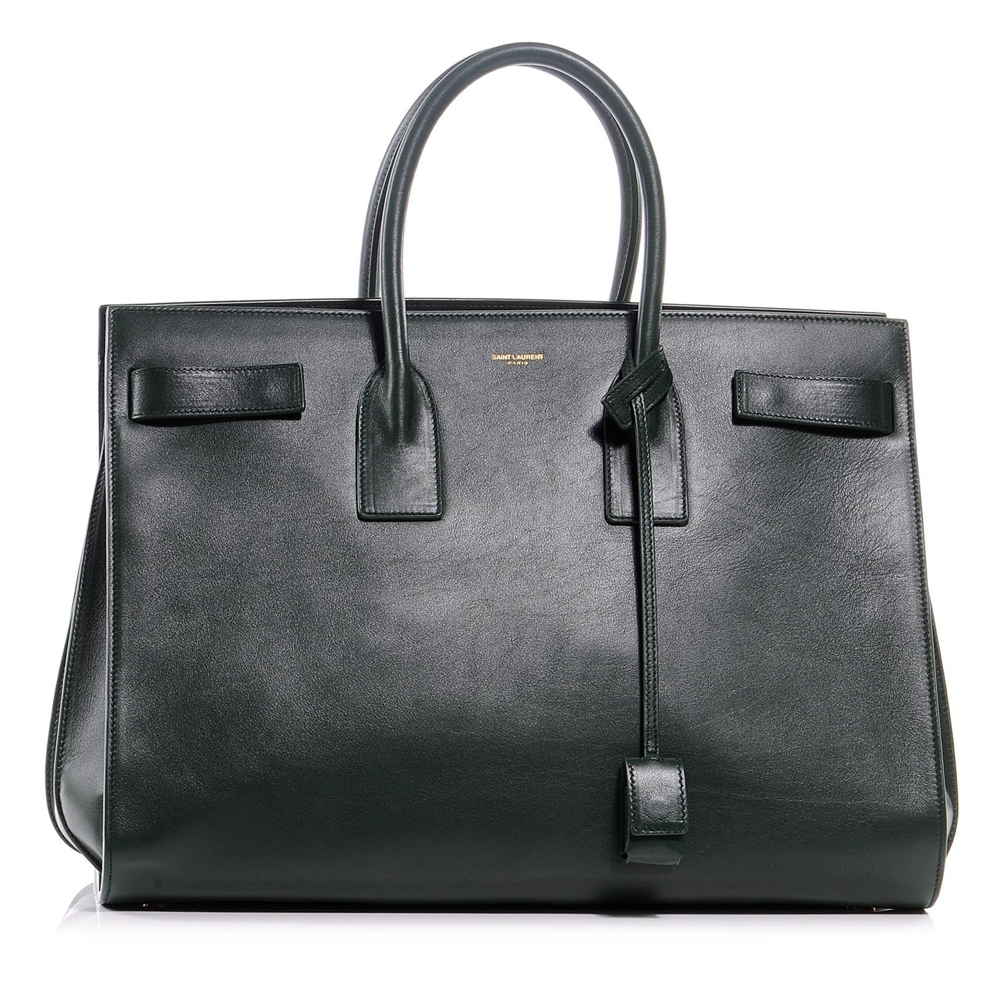 Leather Large Sac de Jour Carryall Vert Anglais