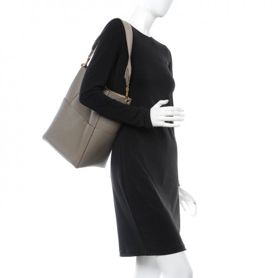 Celine Soft Grained Calfskin Sangle Bucket Bag Taupe 2 of 8