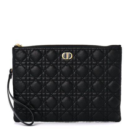 Christian Dior Supple Calfskin Cannage Large Caro Daily Pouch Black 1 of 9
