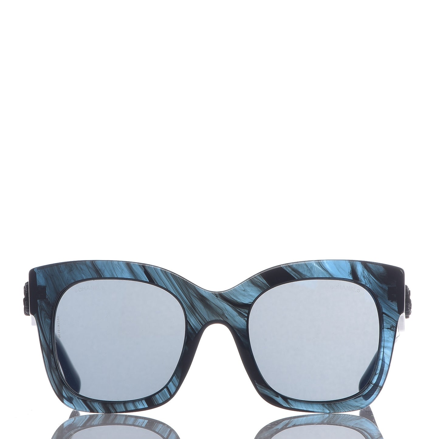 Acetate Mirror CC Square Fall Sunglasses 5357 Dark Blue