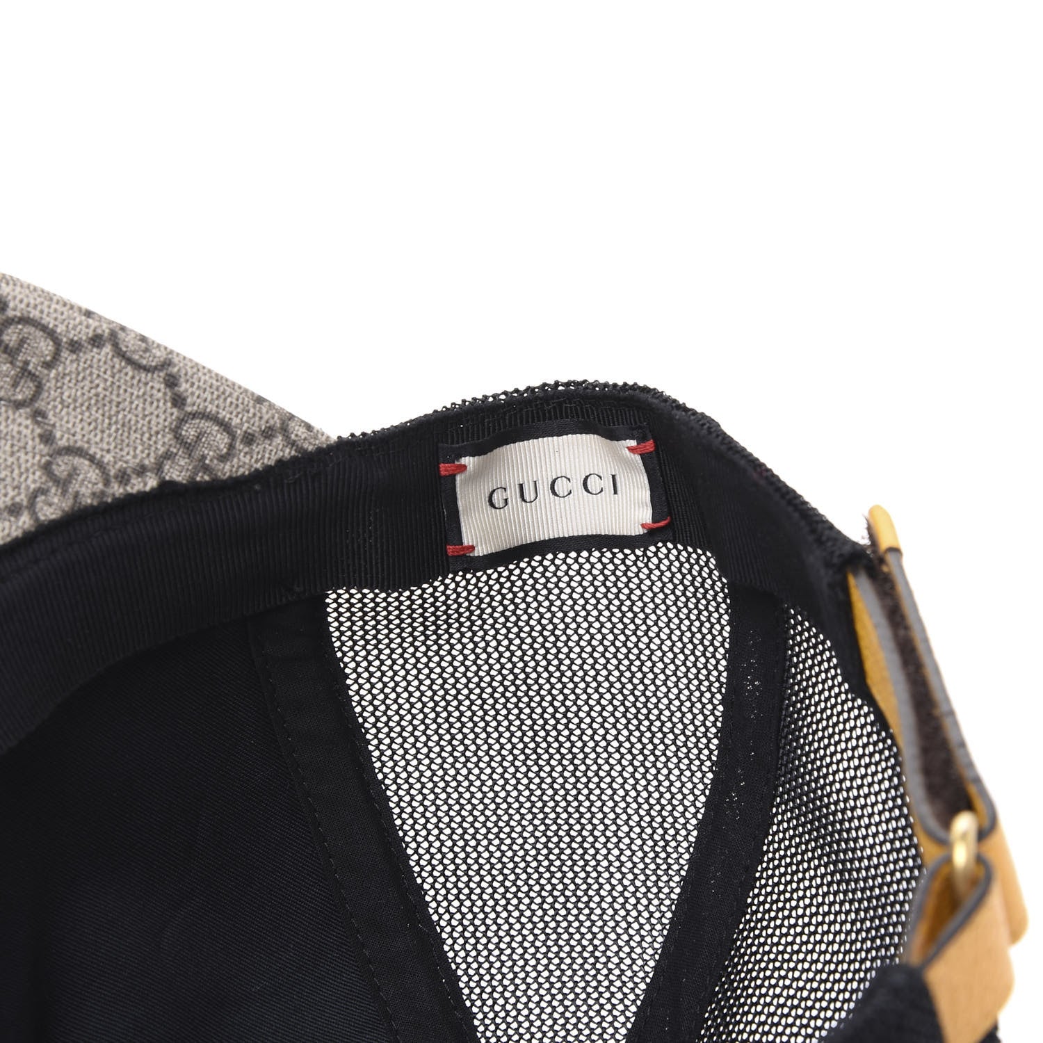 Gucci Soft GG Supreme Monogram Mesh Textured Dollar Calfskin Neo Vintage Rap Baseball Hat S Dark Brown Black 7 of 9