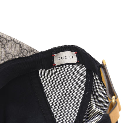 Gucci Soft GG Supreme Monogram Mesh Textured Dollar Calfskin Neo Vintage Rap Baseball Hat S Dark Brown Black 7 of 9