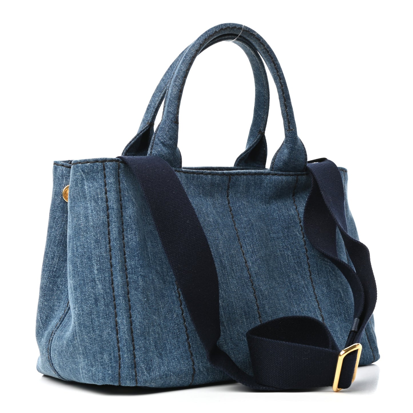 Denim Small Logo Tote Bleu