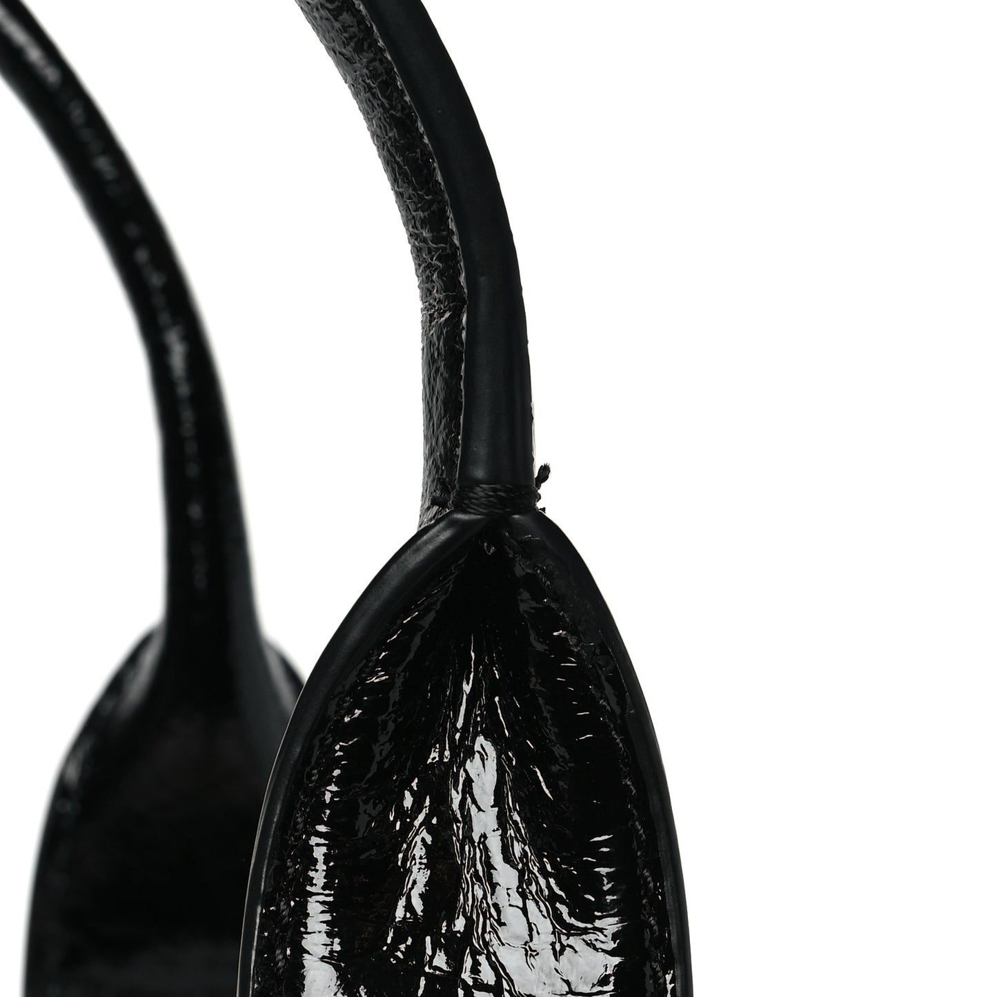 Shiny Calfskin Faux Shearling Small The Traveler Tote Bag Black