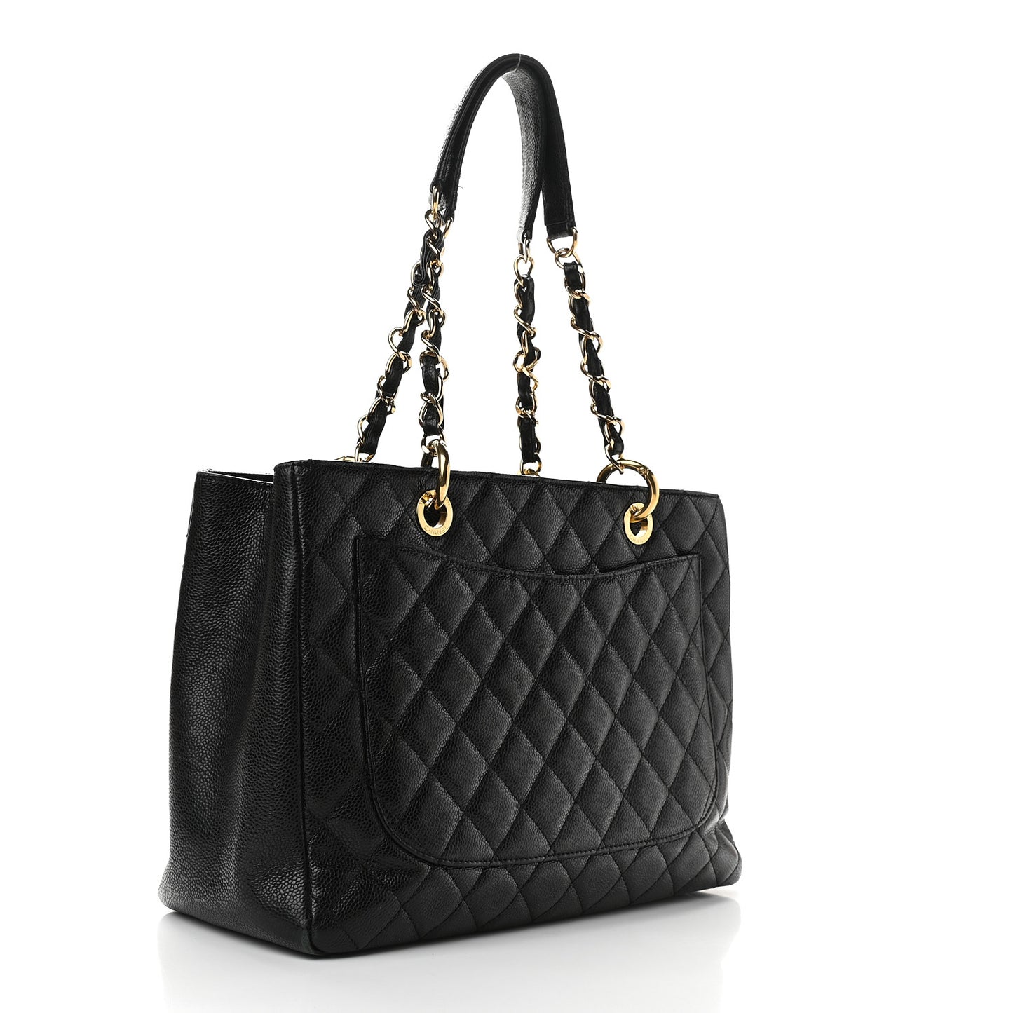 Caviar Quilted Grand Shopping Tote GST Black
