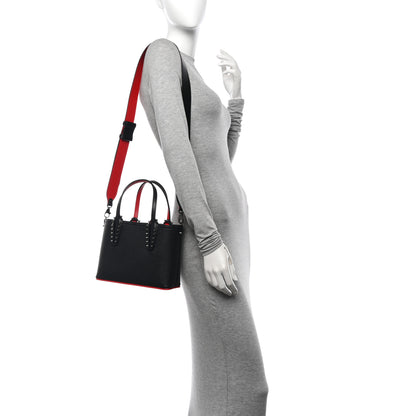 Christian Louboutin Calfskin Spikes Mini East West Cabata Tote Black 2 of 10