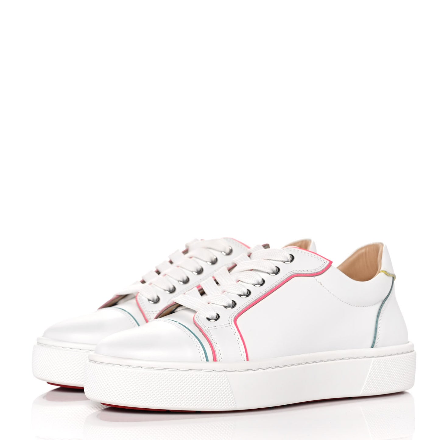 Calfskin Patent Vieirissima Flat Sneakers 37 White Multicolor