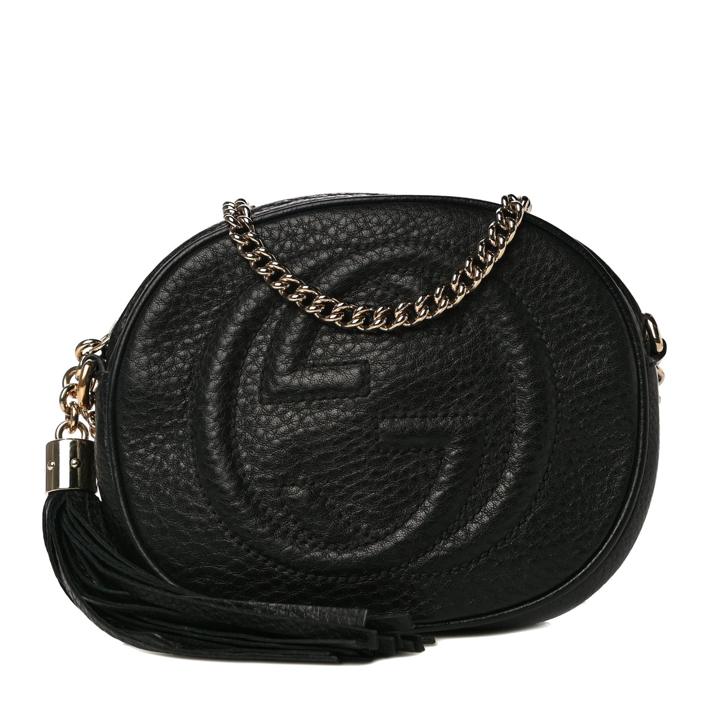 Pebbled Calfskin Mini Soho Chain Bag Black