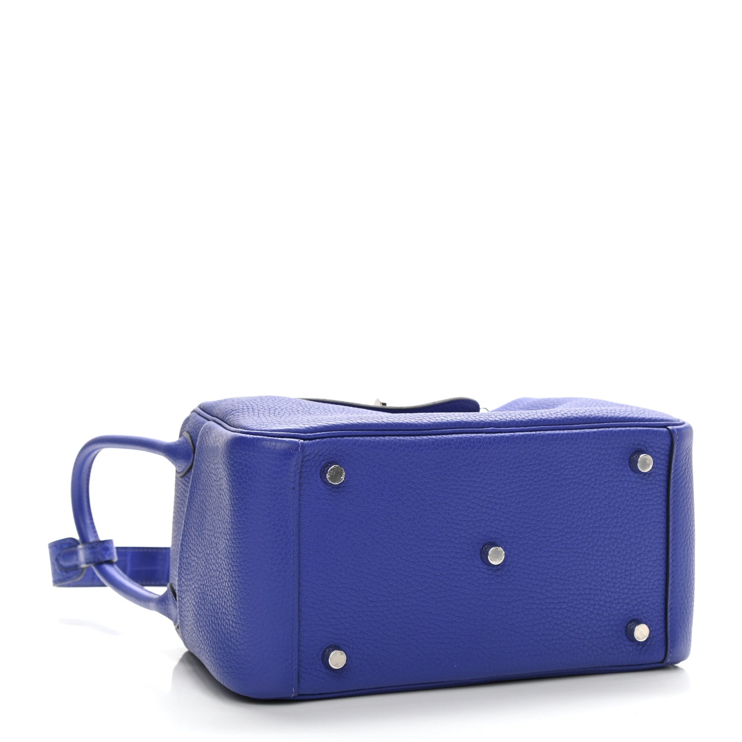 Hermes Taurillon Clemence Matte Niloticus Crocodile Touch Lindy 26 Bleu Electrique 4 of 10